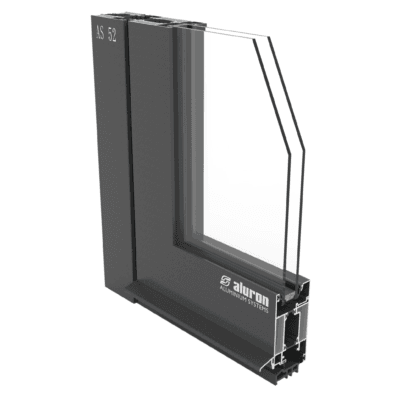 Ekonomická hliníková okna a dveře Aluron AS 52 pro technické prostory