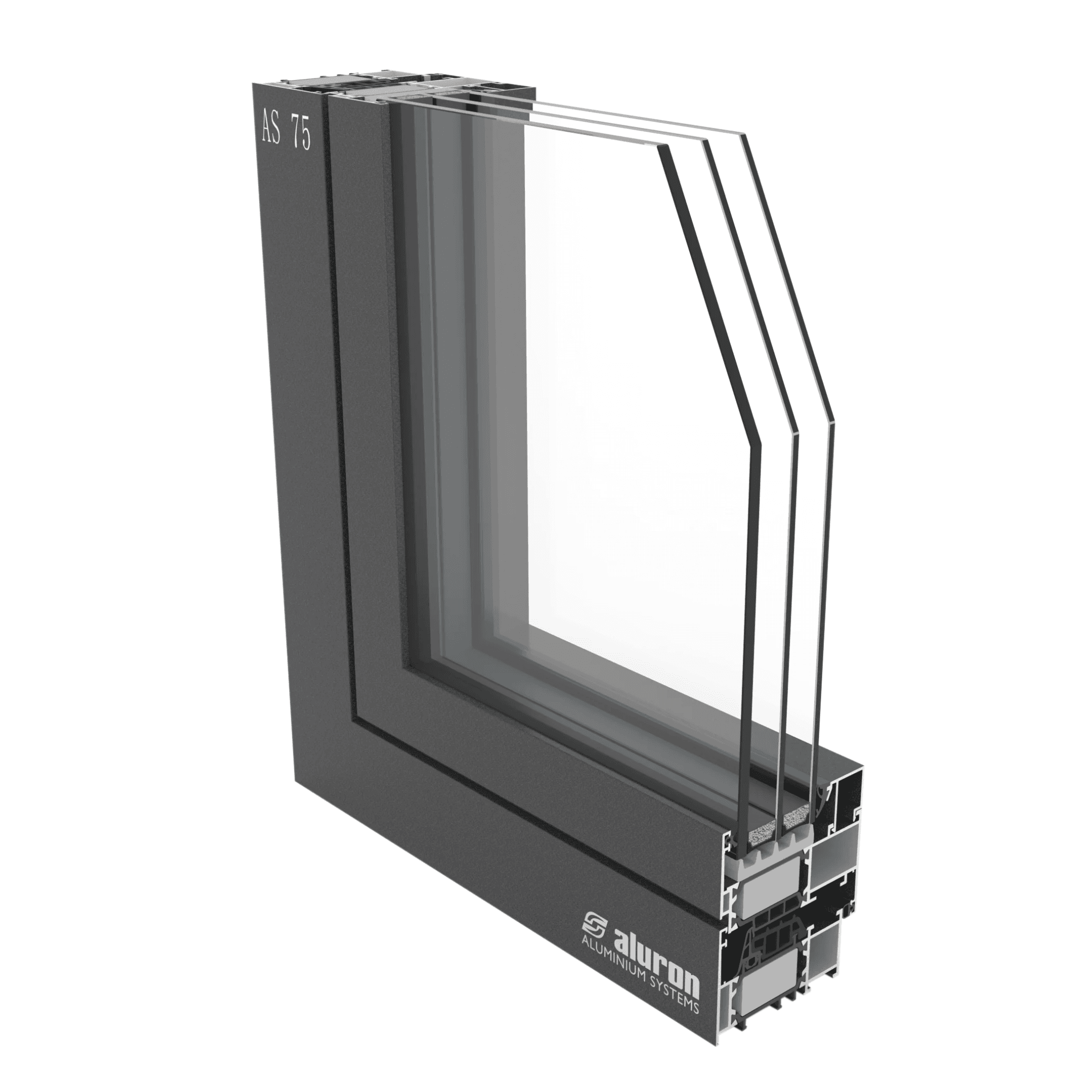 Hliníková okna Aluron AS 75 Hliníková okna Aluron AS 75 v antracitové barvě
