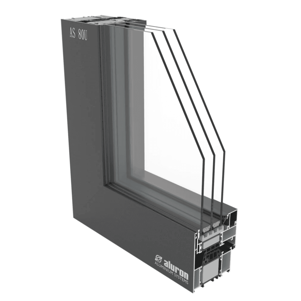 Hliníková okna se skrytým křídlem Aluron AS 80US Hliníkové okno Aluron AS 80US se skrytým křídlem