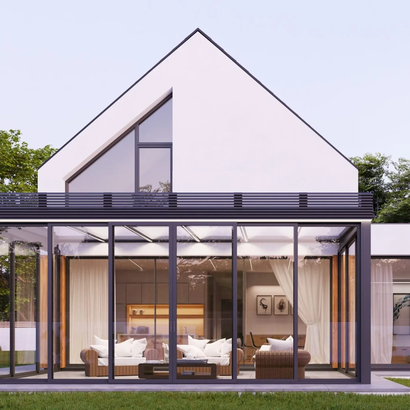 Domovská stránka Kompletní hliníkové systémy Aluron na moderním domě – okna, dveře a posuvné HS portály