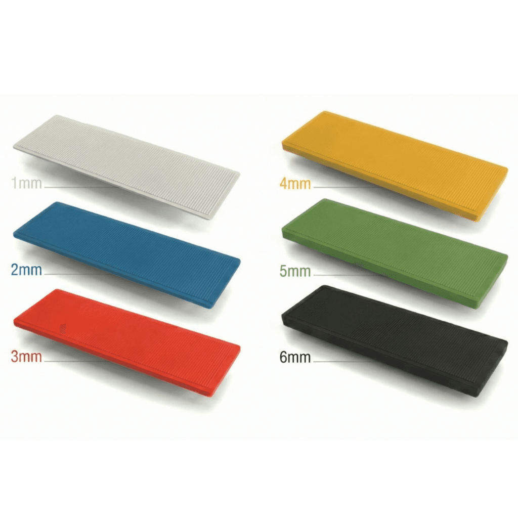 Domovská stránka Zasklívací podložky. Sada plastových zasklívacích a vymezovacích podložek pod okna (mix tlouštěk 1–6 mm)