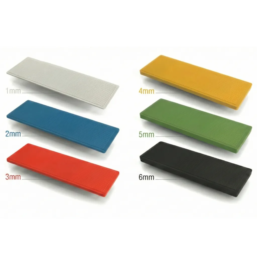 Domovská stránka Zasklívací podložky. Sada plastových zasklívacích a vymezovacích podložek pod okna (mix tlouštěk 1–6 mm)