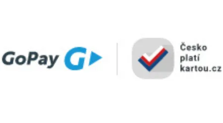 Logo Gopay a akce česko platí kartou